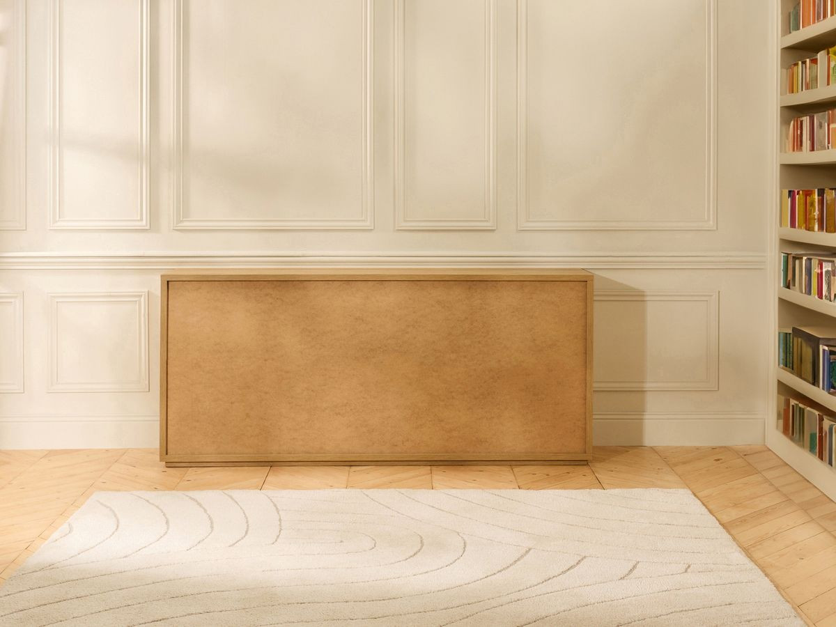 Ensemble FERRET avec buffet 180 cm + meuble TV 180 cm effet tasseaux de bois