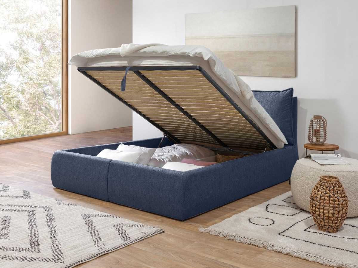 Canapé d'angle fixe EVEREST tissu chiné - Orange - Angle droit - 10 coussins