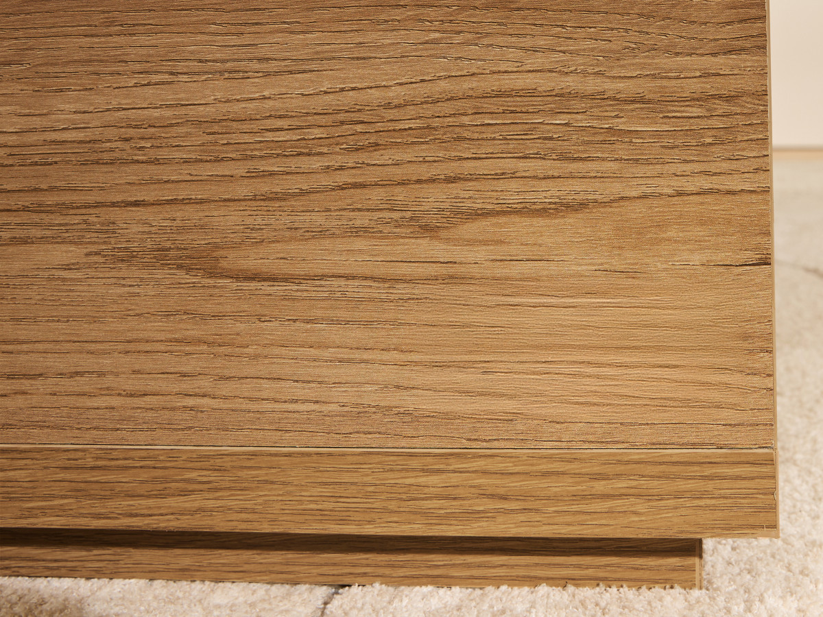 FERRET salontafel 100 cm met lade, houten lamelleneffect
