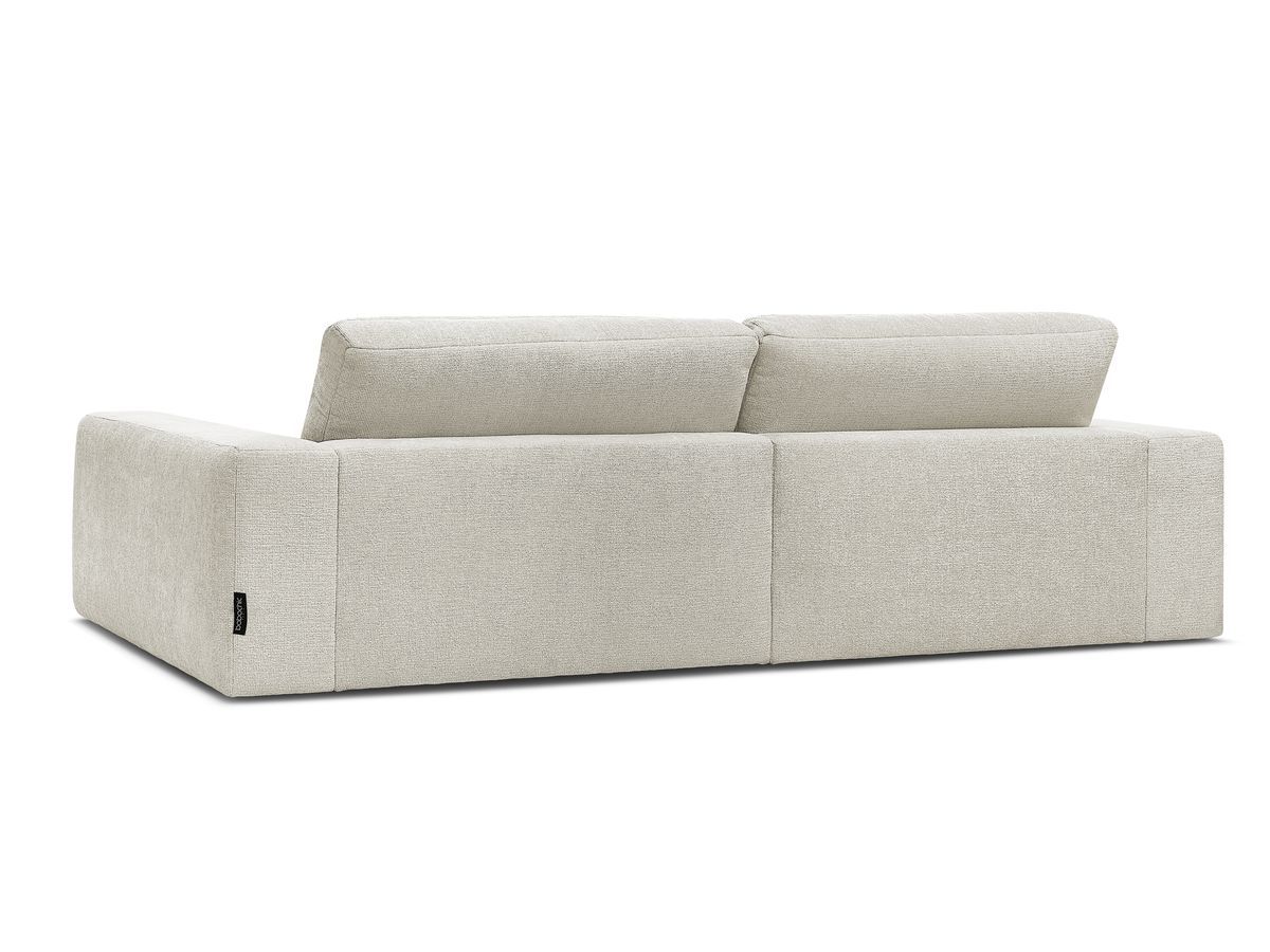 Canapé d'angle fixe EVEREST tissu chiné - Orange - Angle droit - 10 coussins