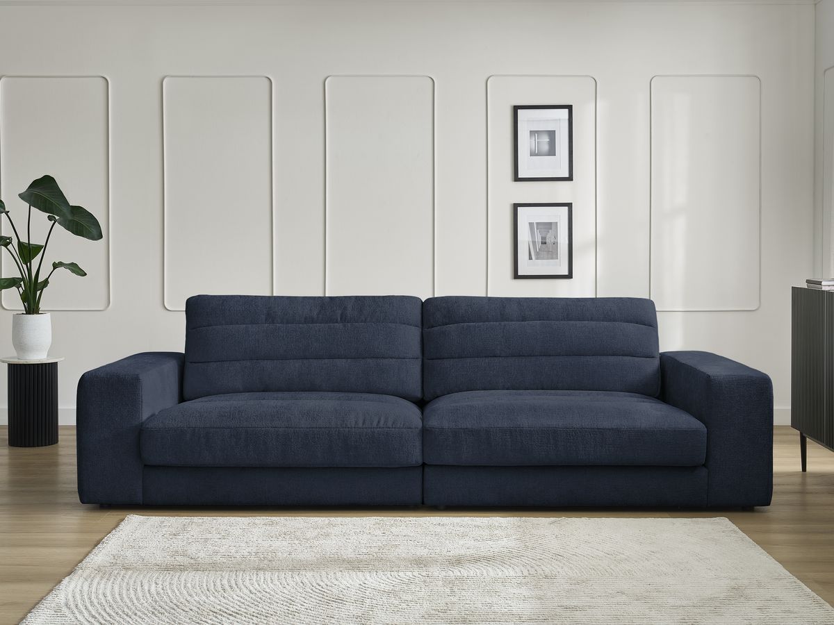 Canapé droit 3 places SIERRA texturé bleu foncé — vue 5