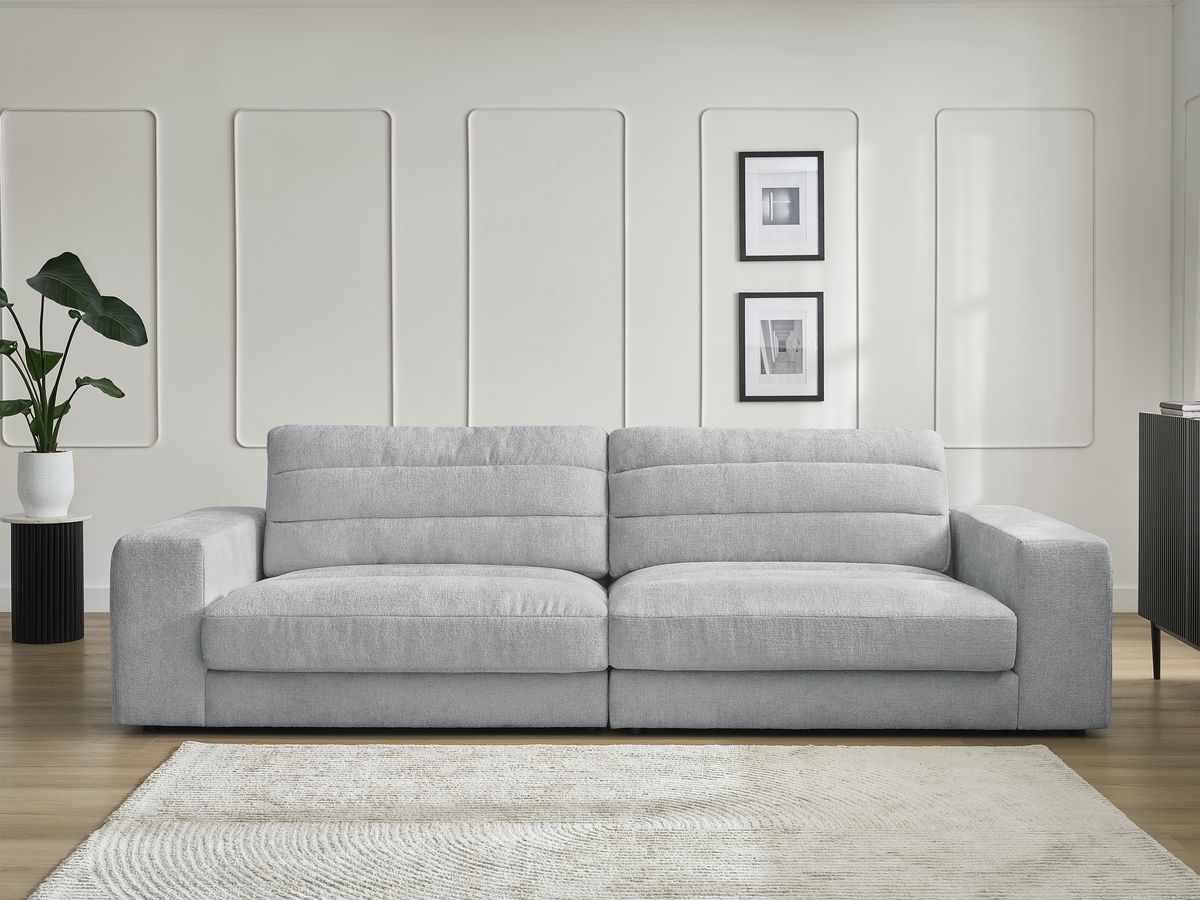 Canapé droit 3 places SIERRA texturé gris clair — vue 5