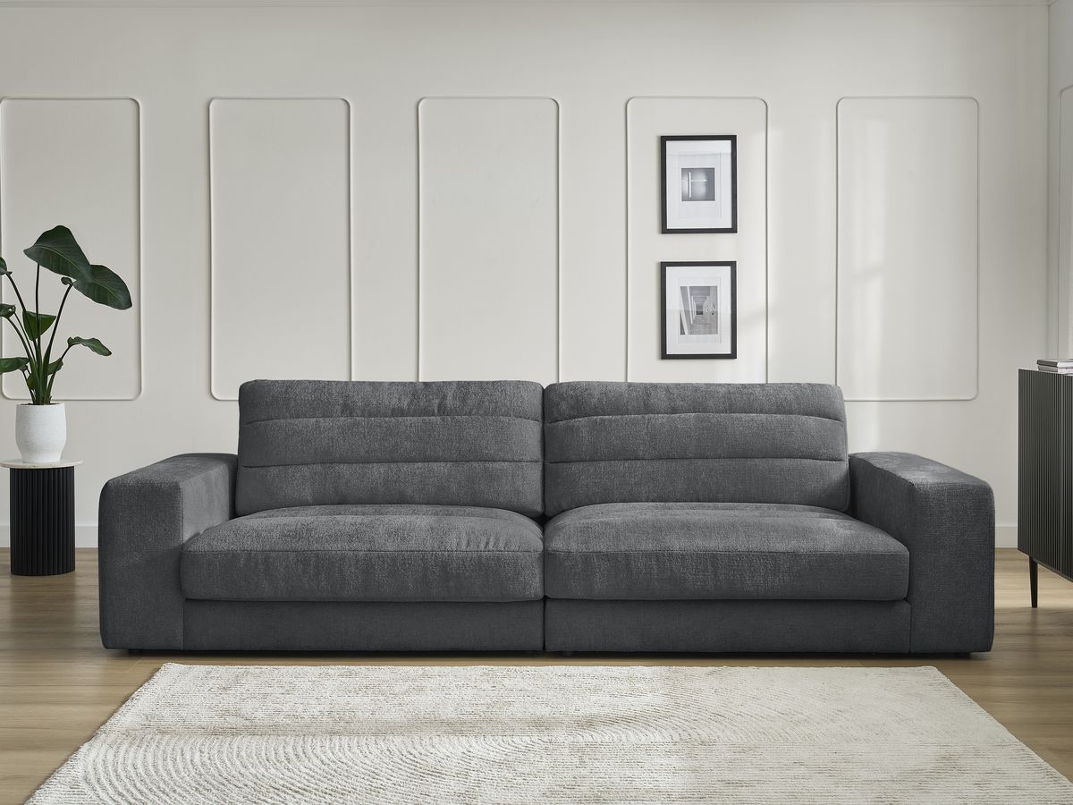 Canapé droit 3 places SIERRA texturé gris foncé — vue 5