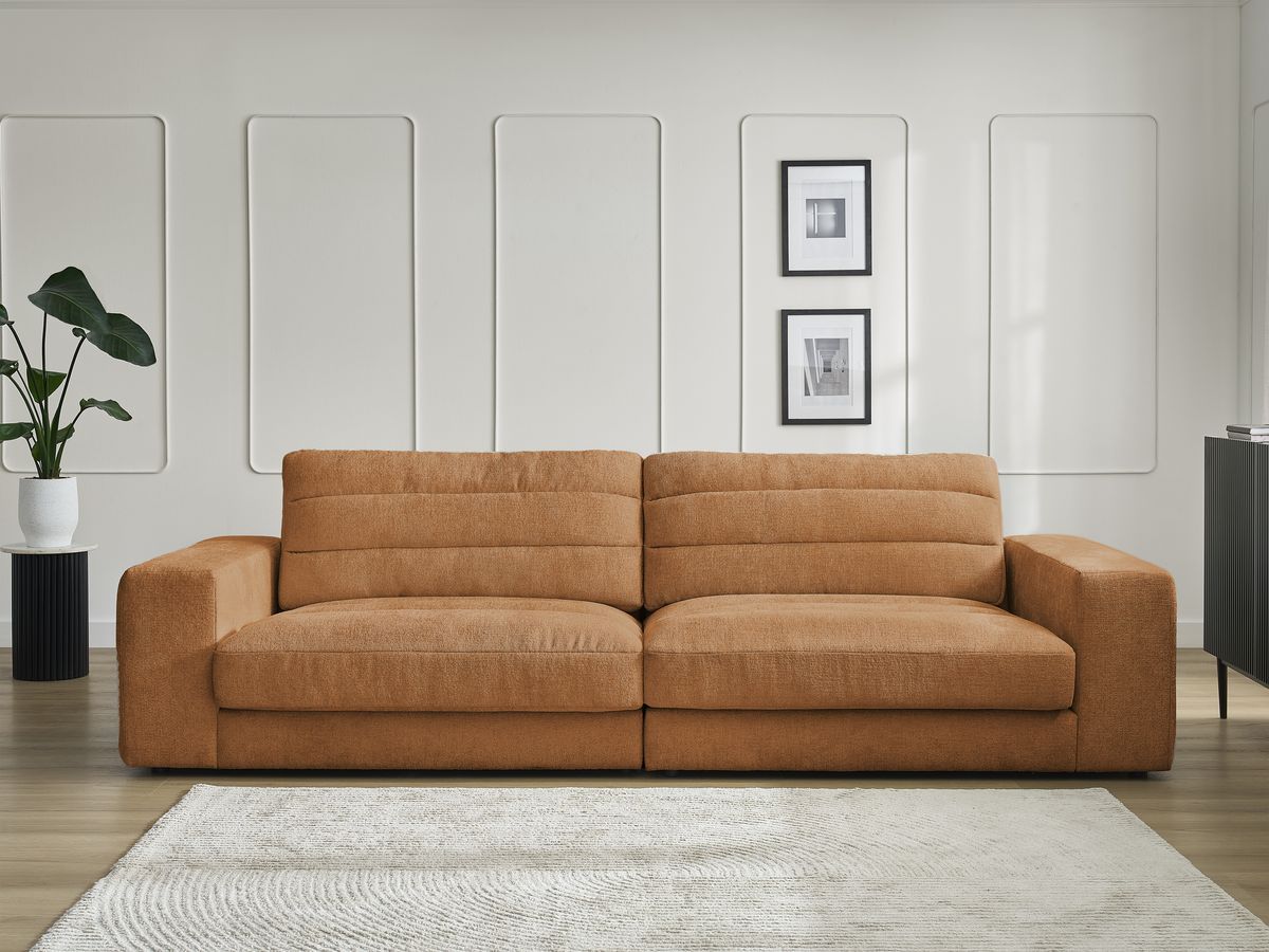 Canapé droit 3 places SIERRA texturé orange — vue 5