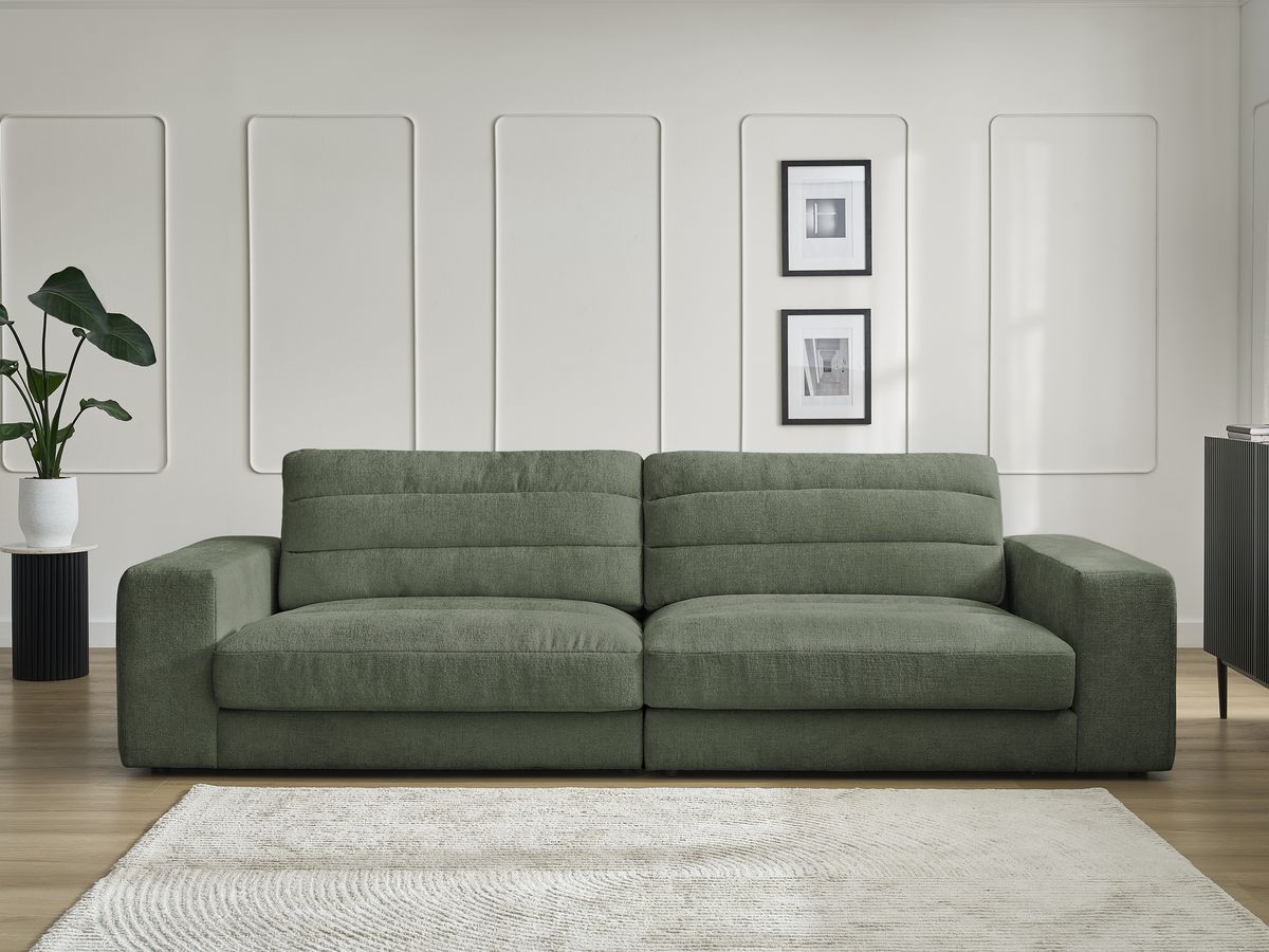 Canapé droit 3 places SIERRA texturé vert foncé — vue 5