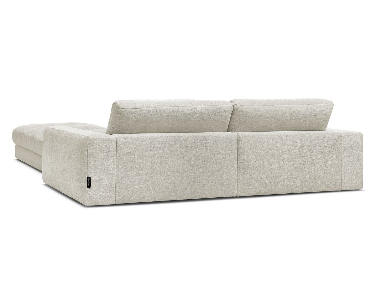 SIERRA vaste 3-zits rechte bank in structuurstof met voetenbank