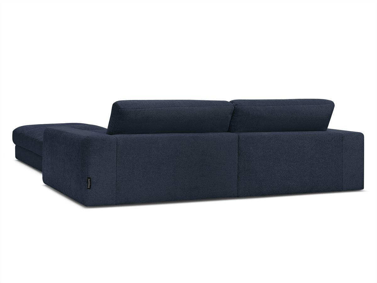 SIERRA vaste 3-zits rechte bank in structuurstof met voetenbank