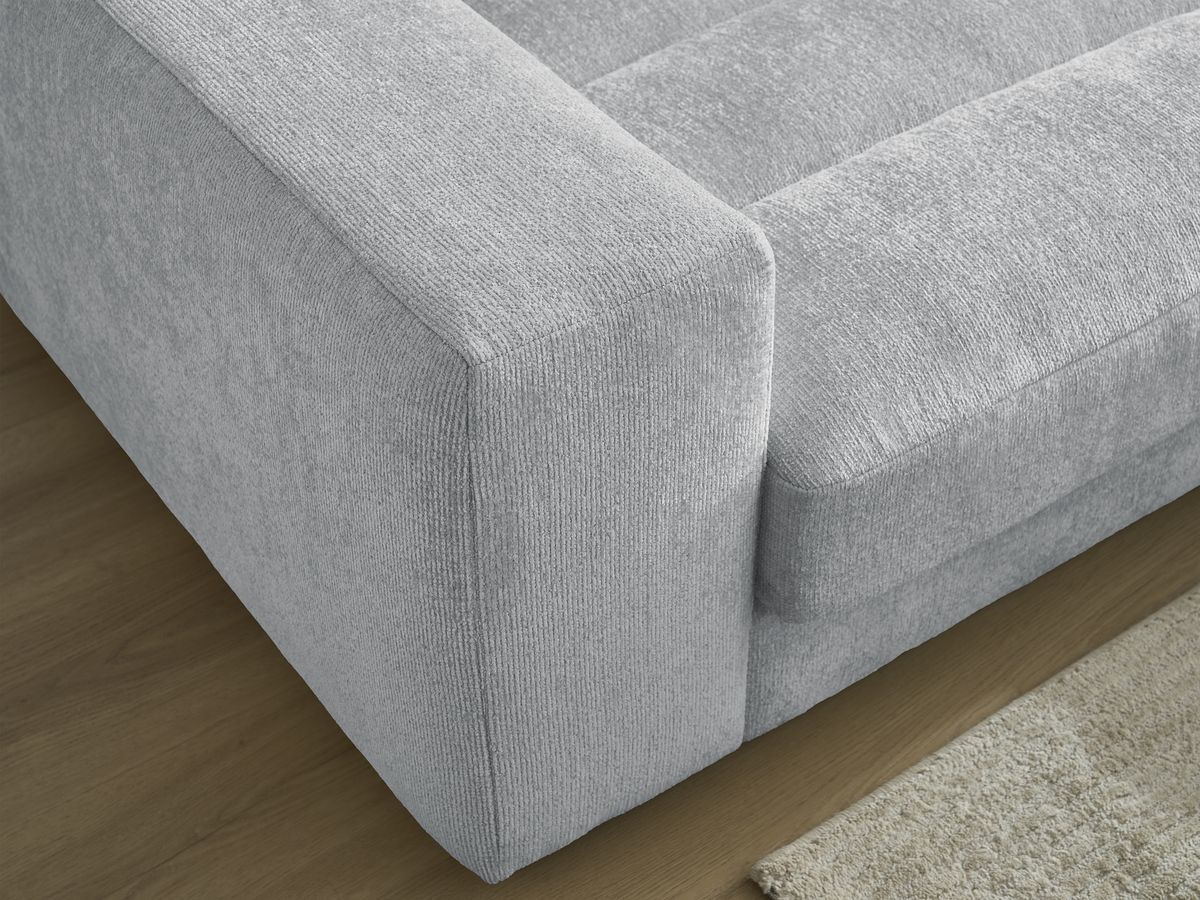 SIERRA vaste 3-zits rechte bank in structuurstof met voetenbank