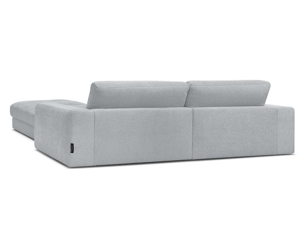 SIERRA vaste 3-zits rechte bank in structuurstof met voetenbank