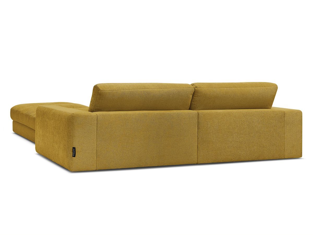 SIERRA vaste 3-zits rechte bank in structuurstof met voetenbank