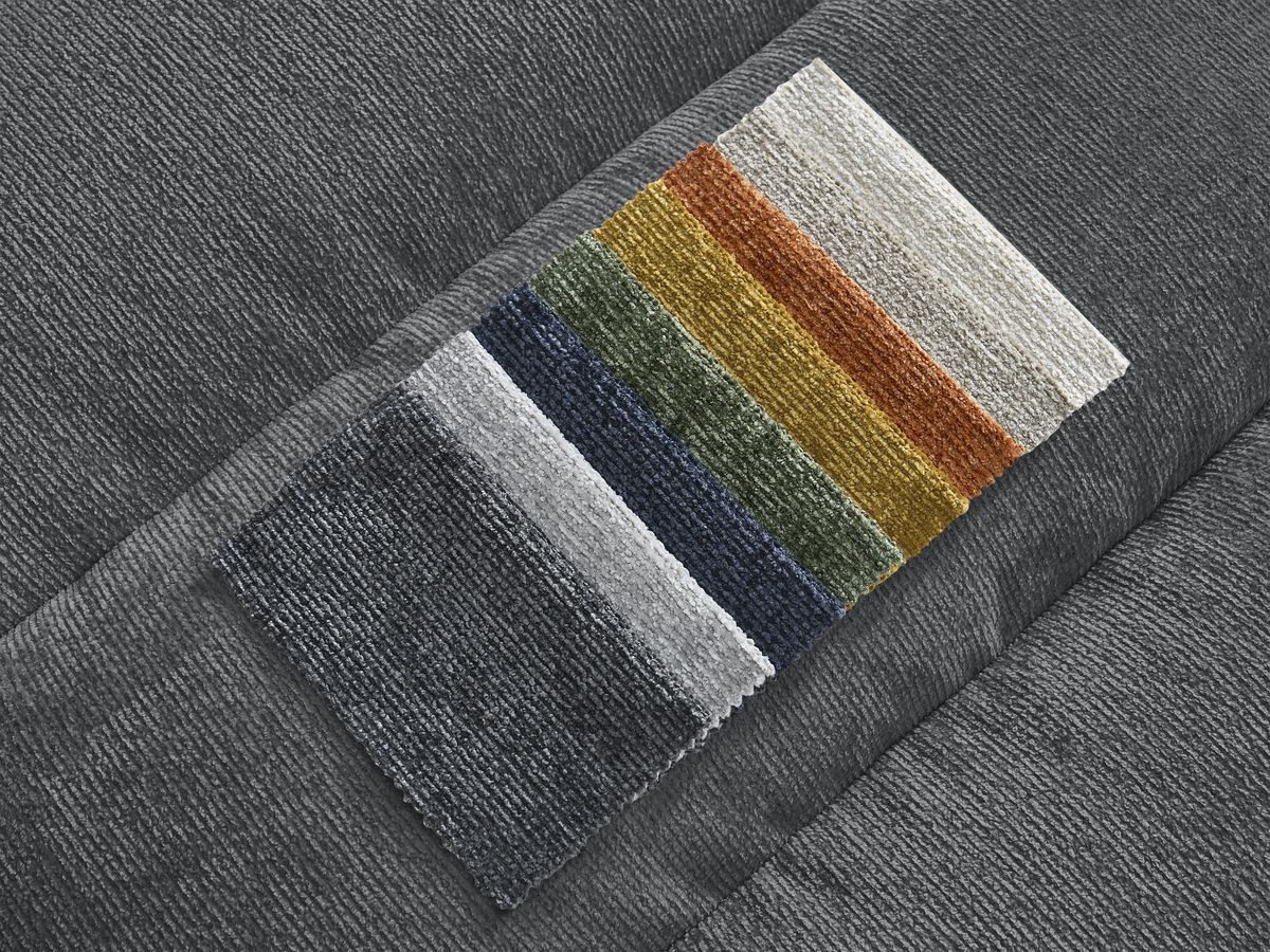 SIERRA vaste 3-zits rechte bank in structuurstof met voetenbank