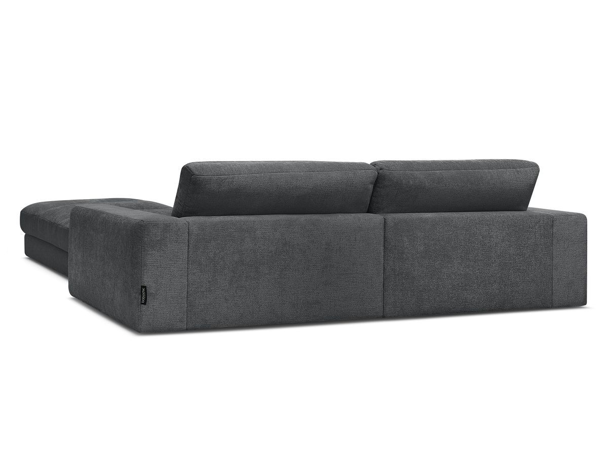 SIERRA vaste 3-zits rechte bank in structuurstof met voetenbank