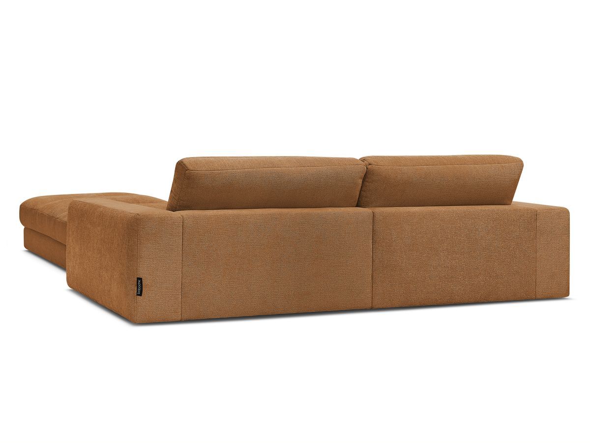 Canapé droit fixe 3 places SIERRA tissu texturé avec pouf