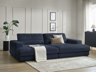 Canapé droit fixe 4 places SIERRA assise profonde tissu texturé