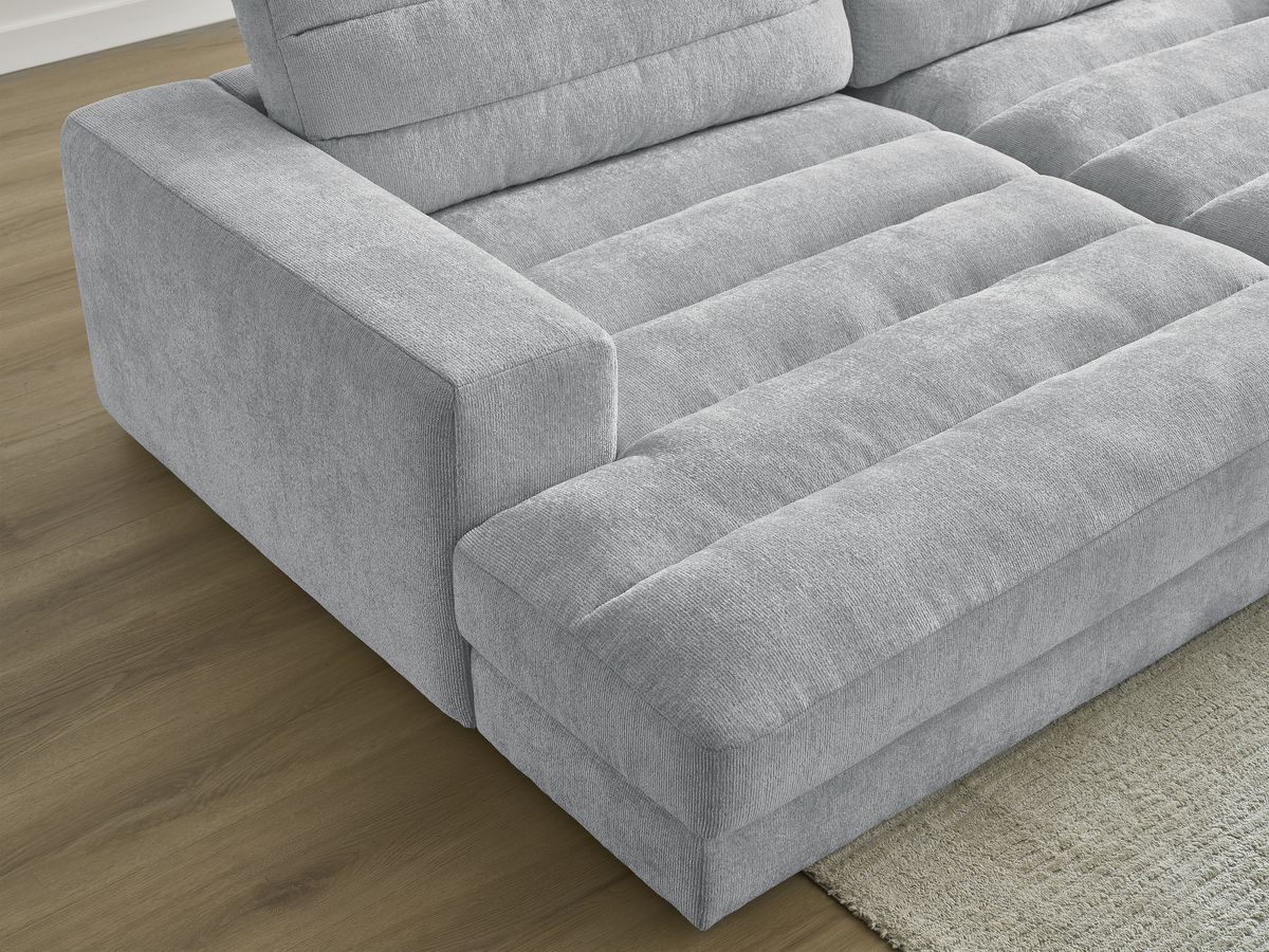Canapé droit fixe 4 places SIERRA assise profonde tissu texturé