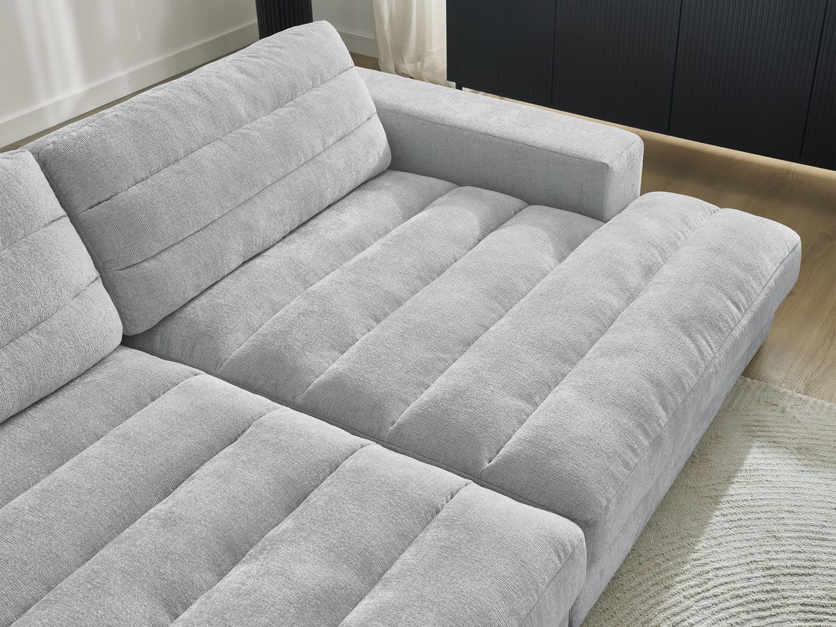 Canapé droit fixe 4 places SIERRA assise profonde tissu texturé