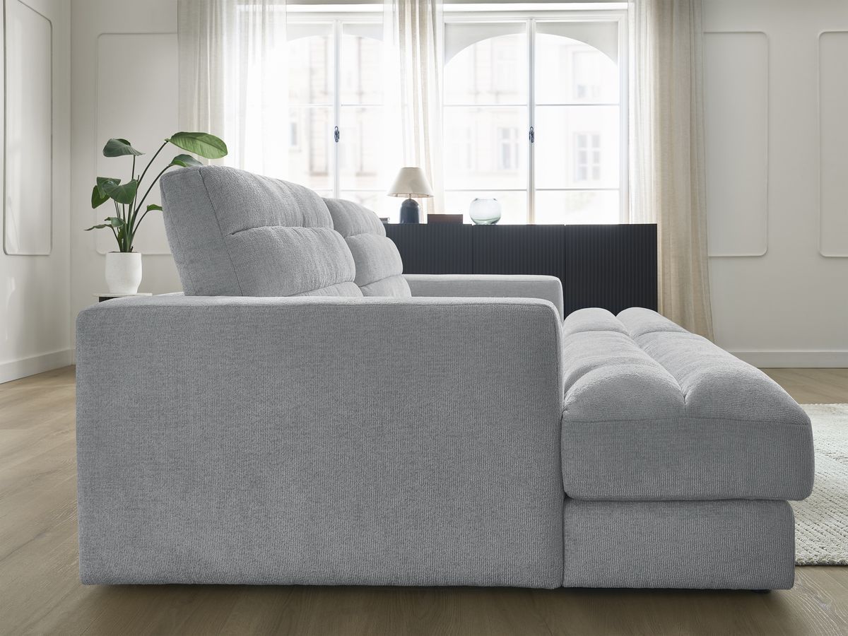 Canapé droit fixe 4 places SIERRA assise profonde tissu texturé