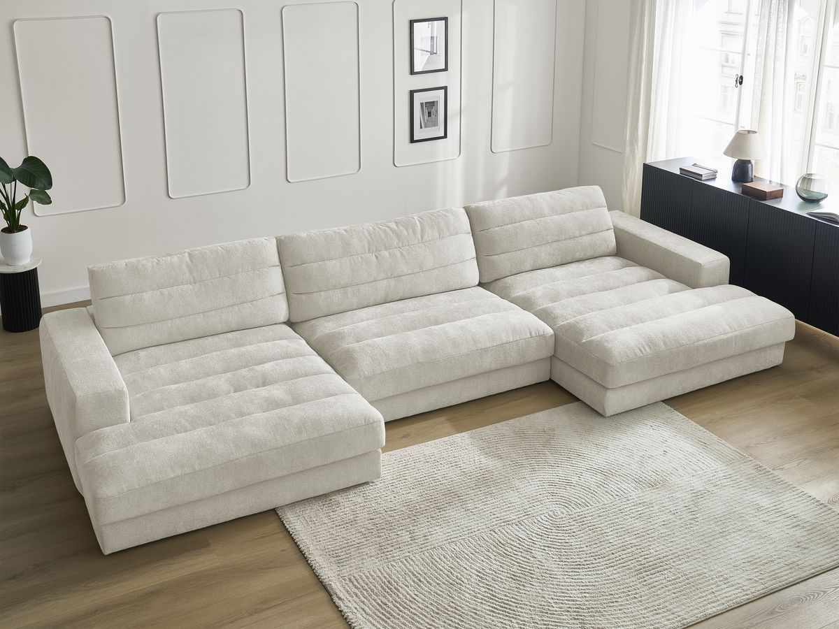 Canapé panoramique SIERRA texturé beige — vue 5