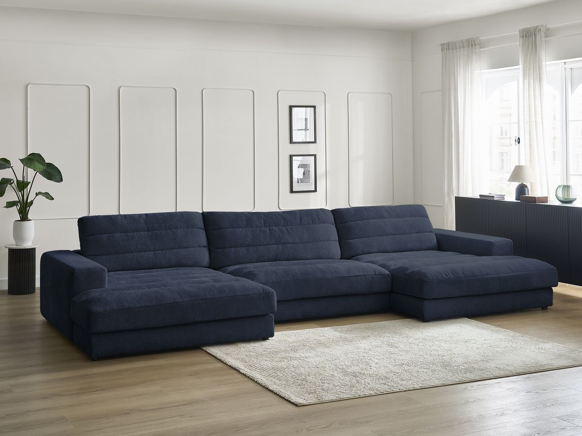 Canapé panoramique SIERRA texturé bleu foncé — vue 5