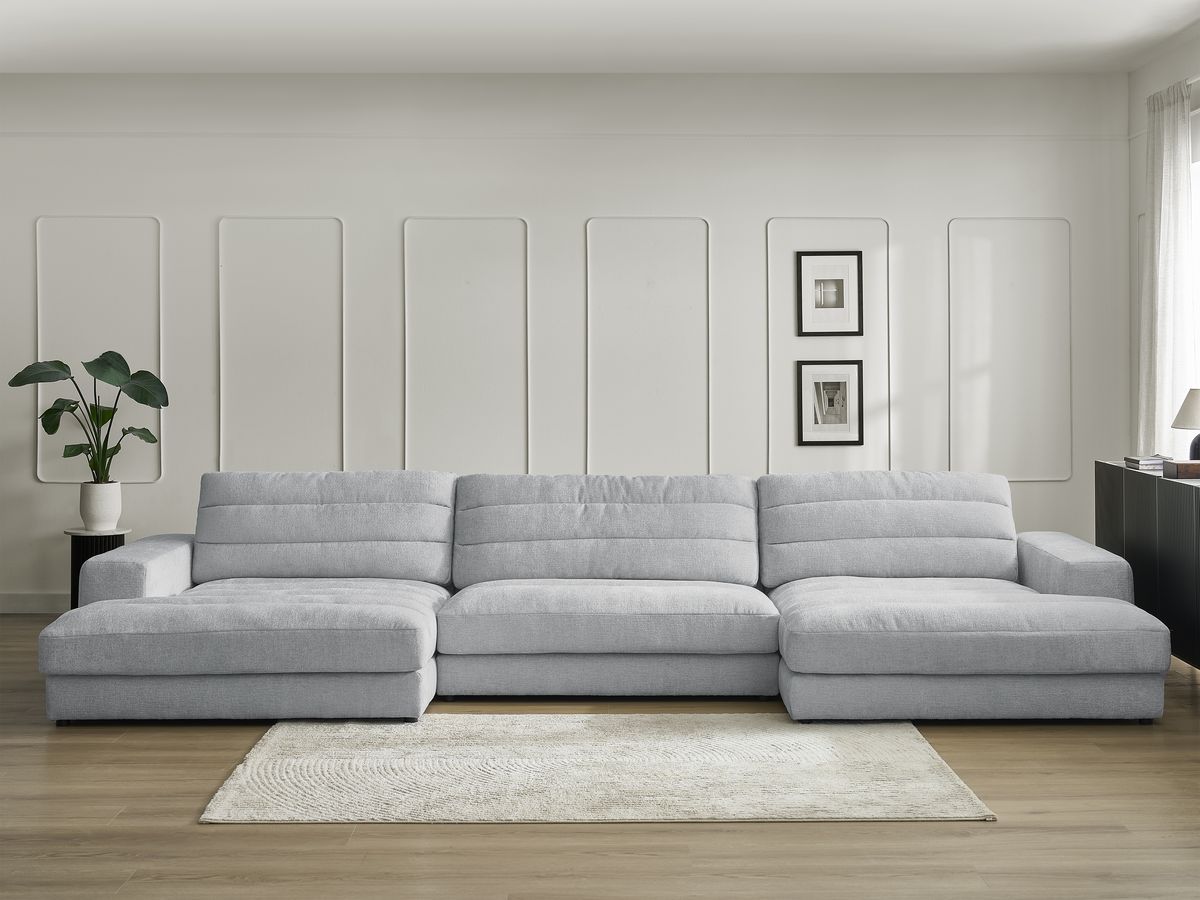 Canapé panoramique SIERRA texturé gris clair — vue 5