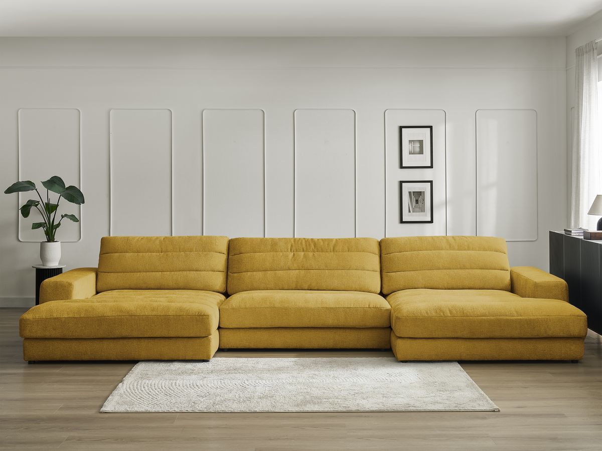 Canapé panoramique SIERRA texturé jaune — vue 5