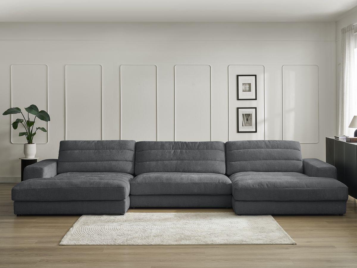 Canapé panoramique SIERRA texturé gris foncé — vue 5