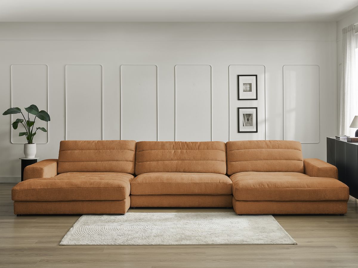 Canapé panoramique SIERRA texturé orange — vue 5