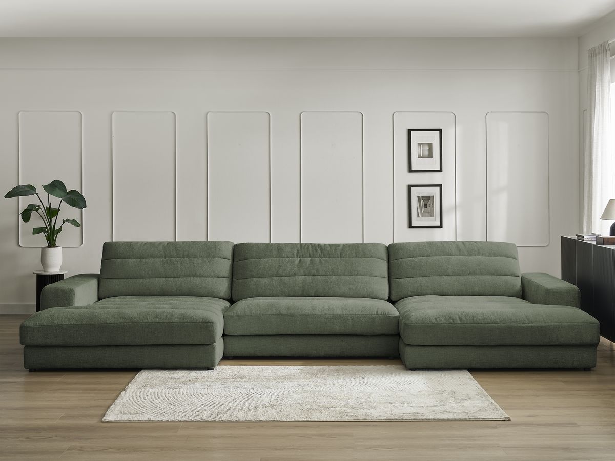 Canapé panoramique SIERRA texturé vert foncé — vue 5