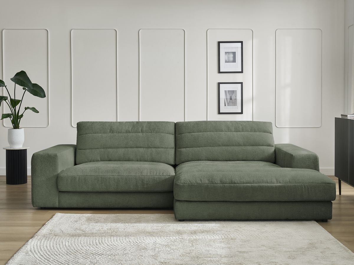 Canapé d'angle SIERRA texturé vert foncé — vue 5