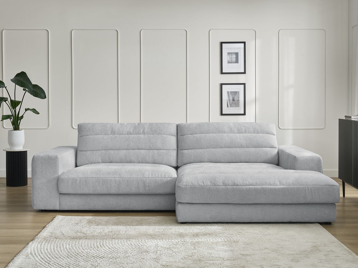 Canapé d'angle SIERRA texturé gris clair — vue 5