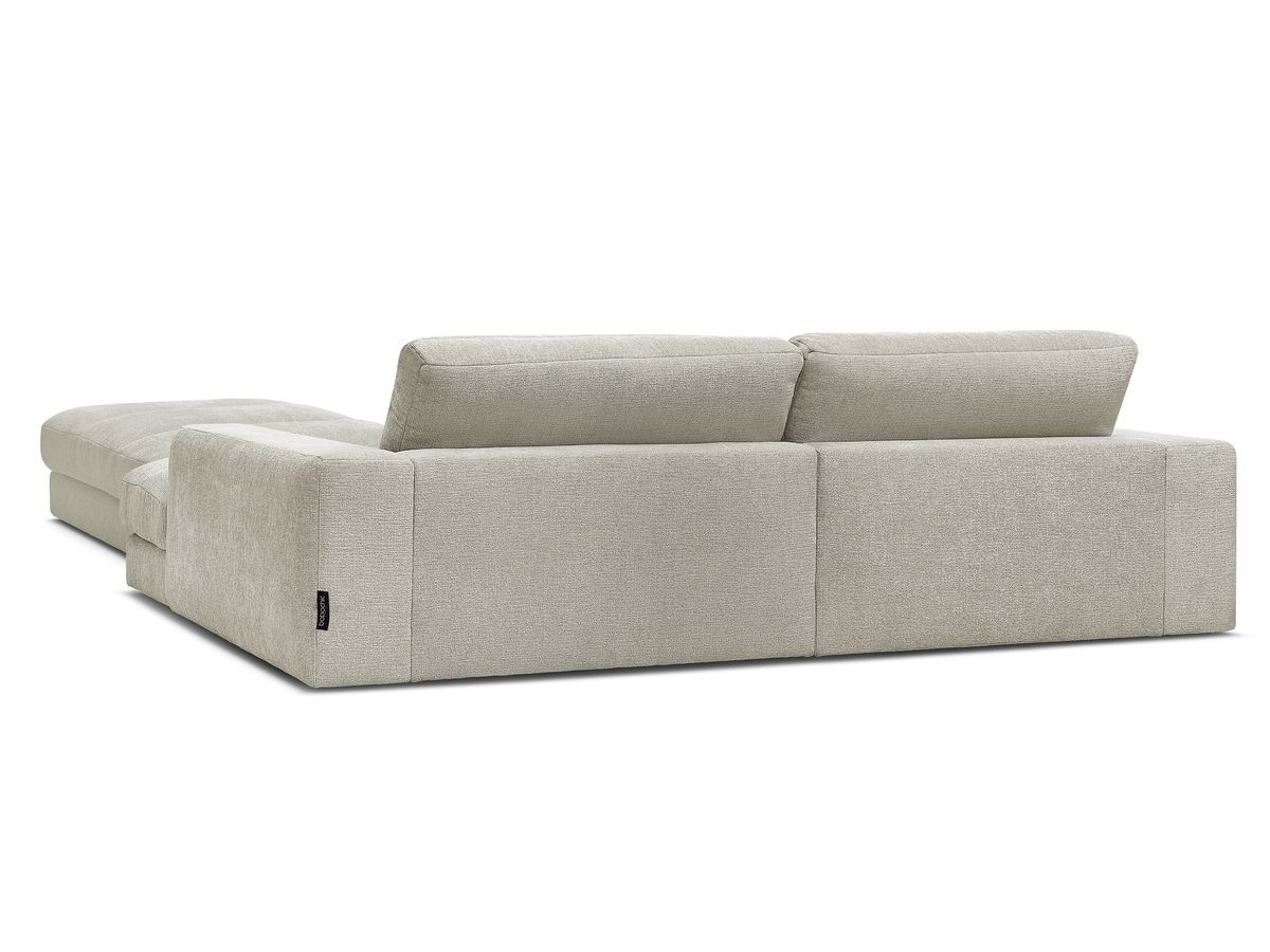 Canapé d'angle fixe EVEREST tissu chiné - Orange - Angle droit - 10 coussins