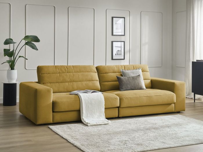 Canapé droit fixe 3 places SIERRA tissu velours