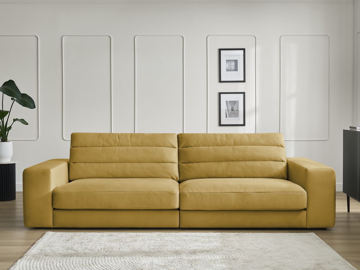 Canapé droit 3 places SIERRA velours jaune — vue 5