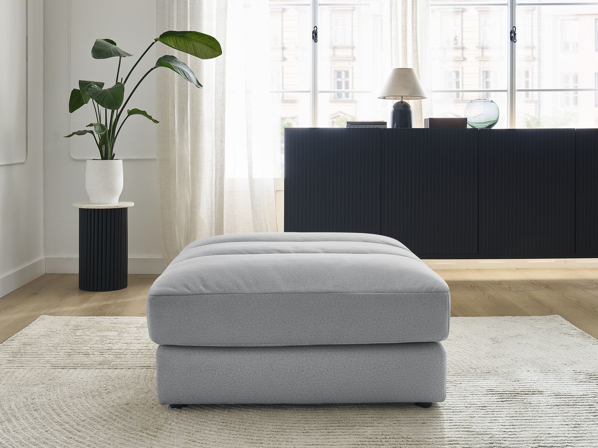 Pouf SIERRA velours gris clair — vue 4