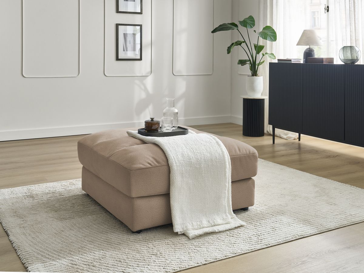 Pouf SIERRA velours taupe