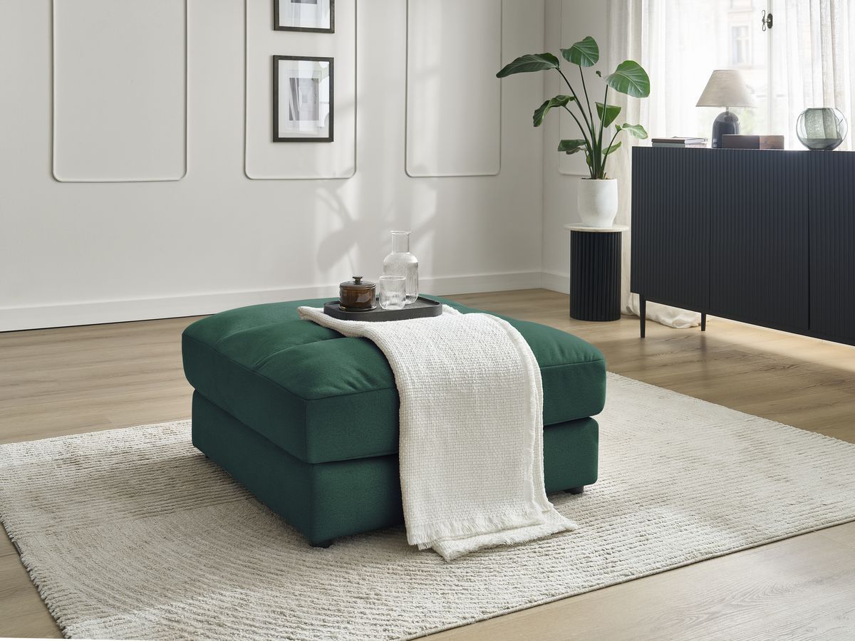 Pouf SIERRA velours vert foncé