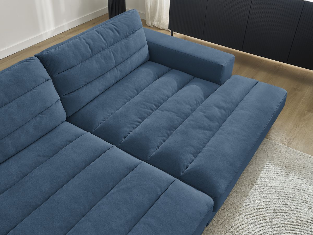 Canapé droit fixe 4 places SIERRA assise profonde velours