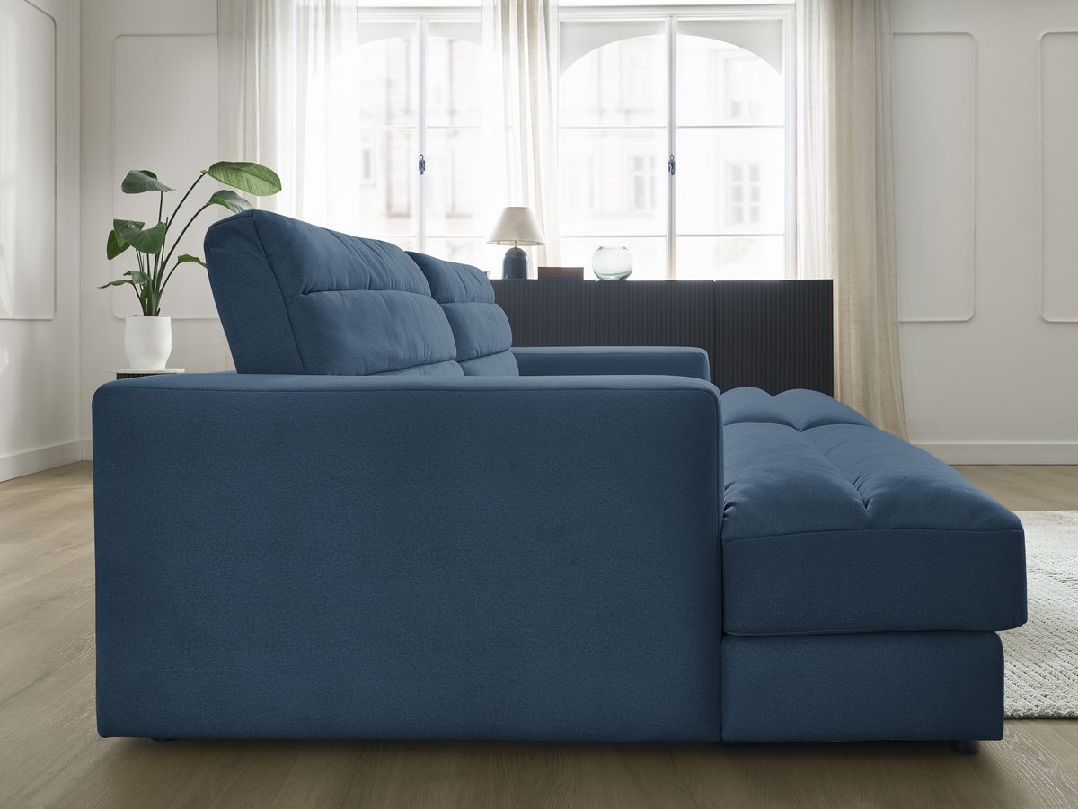 Canapé droit fixe 4 places SIERRA assise profonde velours