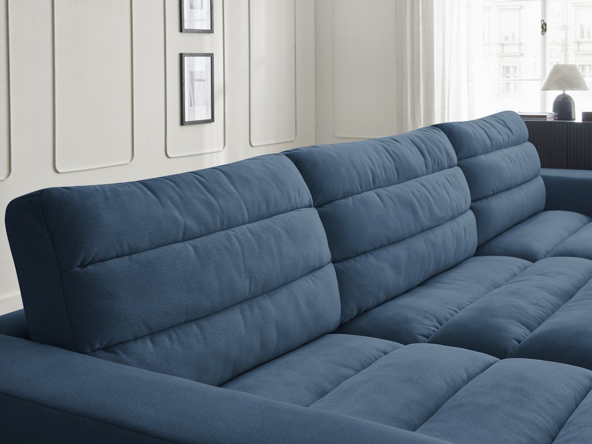 Canapé droit fixe 4 places SIERRA assise profonde velours