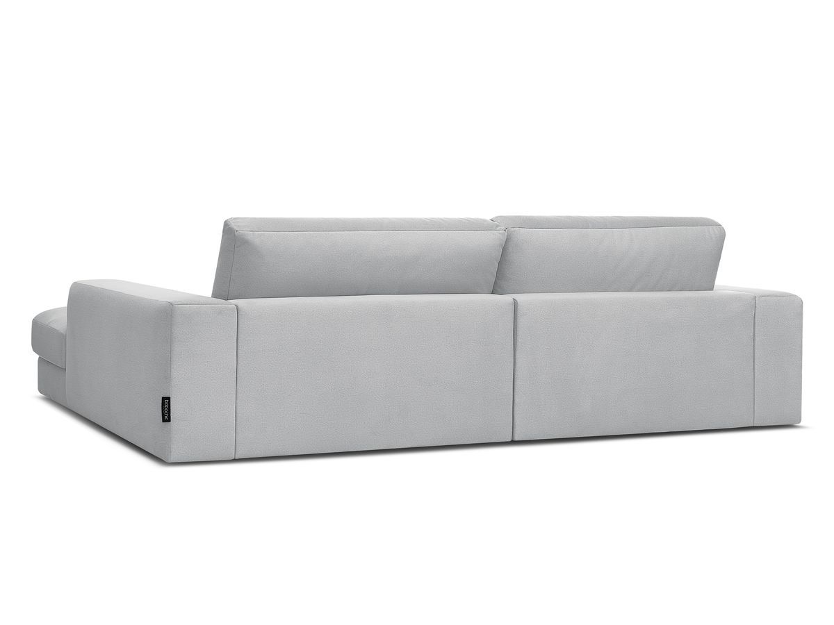Canapé d'angle fixe EVEREST tissu chiné - Orange - Angle droit - 10 coussins