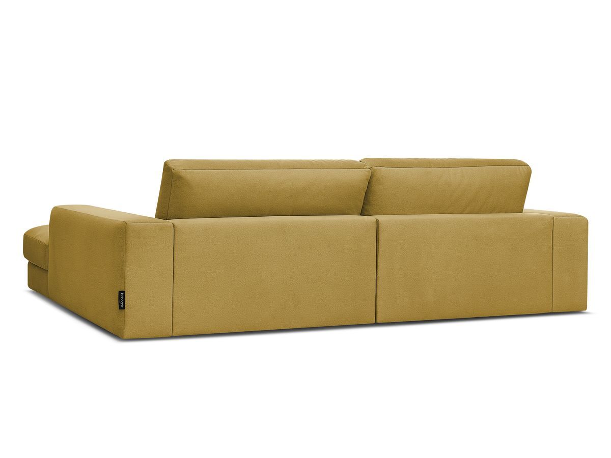 Canapé d'angle fixe EVEREST tissu chiné - Orange - Angle droit - 10 coussins