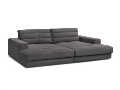 Canapé droit fixe 4 places SIERRA assise profonde velours