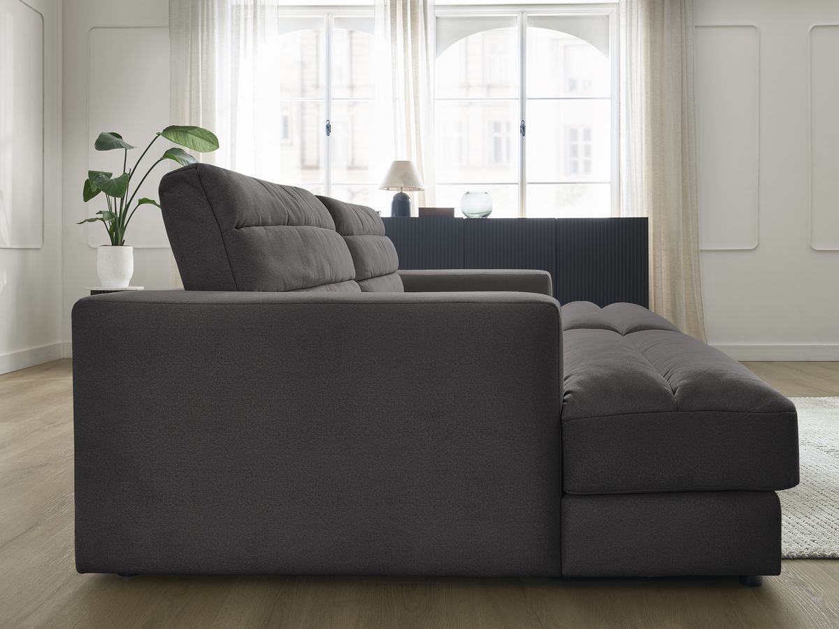 Canapé droit fixe 4 places SIERRA assise profonde velours