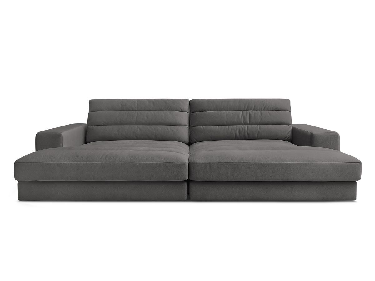 Canapé droit fixe 4 places SIERRA assise profonde velours