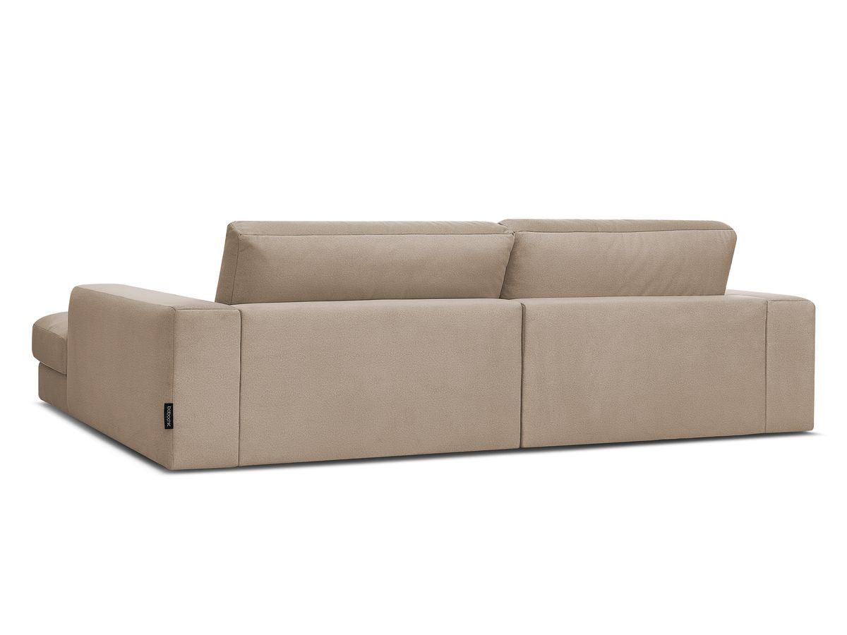 Canapé d'angle fixe EVEREST tissu chiné - Orange - Angle droit - 10 coussins