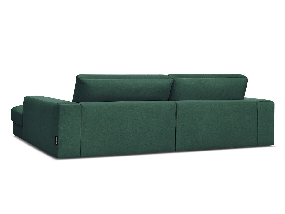 Canapé d'angle fixe EVEREST tissu chiné - Orange - Angle droit - 10 coussins