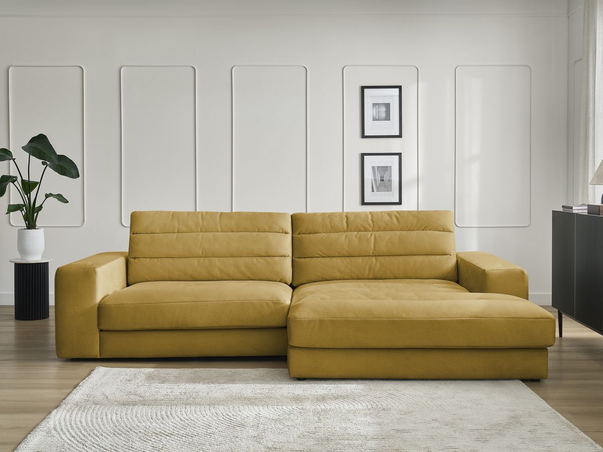 Canapé d'angle SIERRA velours jaune — vue 5