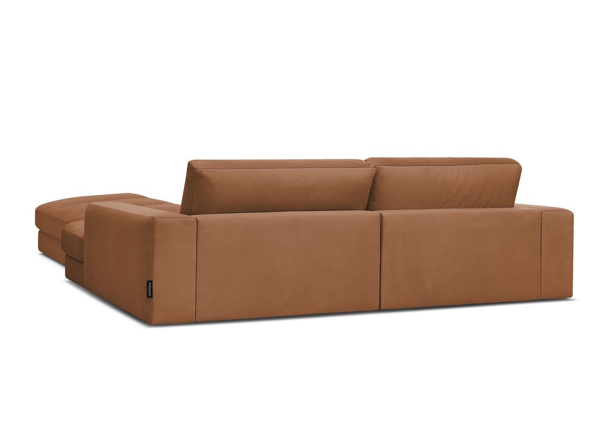 Canapé d'angle fixe SIERRA velours avec pouf