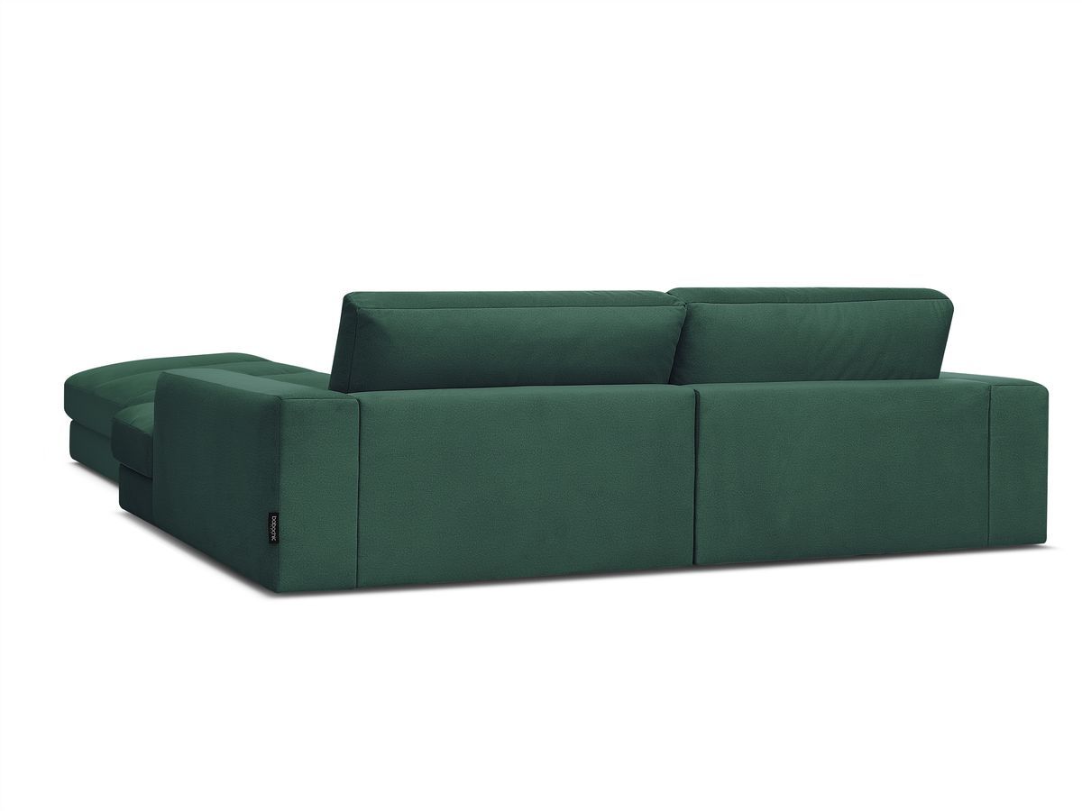 Canapé d'angle fixe SIERRA velours avec pouf