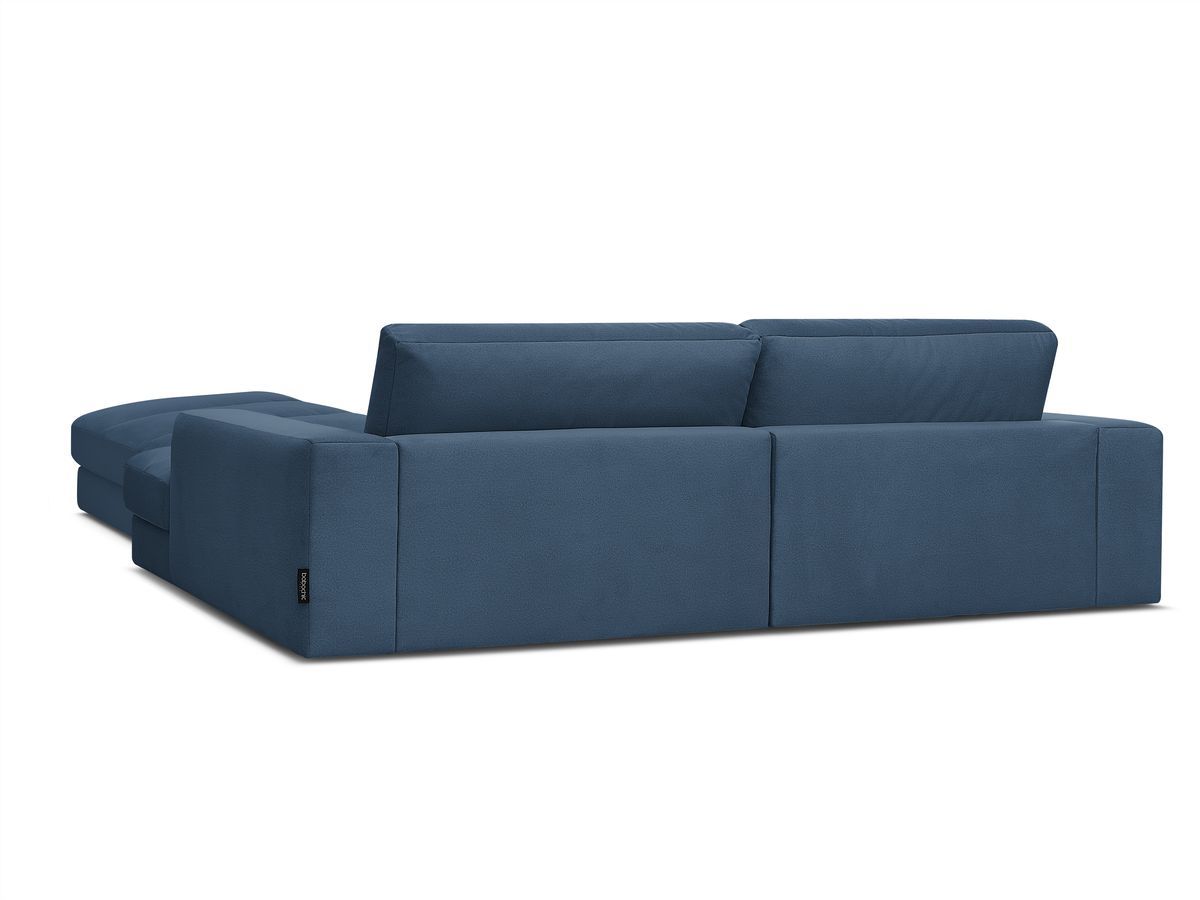 Canapé d'angle fixe SIERRA velours avec pouf